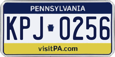 PA license plate KPJ0256