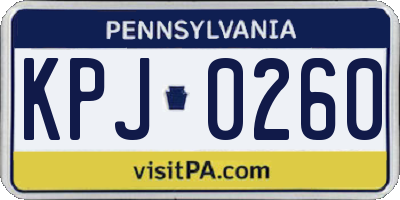 PA license plate KPJ0260