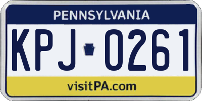 PA license plate KPJ0261