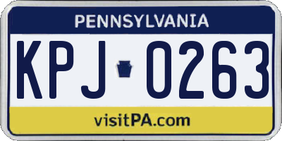 PA license plate KPJ0263