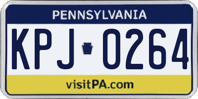PA license plate KPJ0264