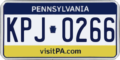 PA license plate KPJ0266