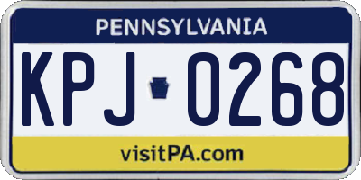 PA license plate KPJ0268
