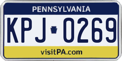 PA license plate KPJ0269