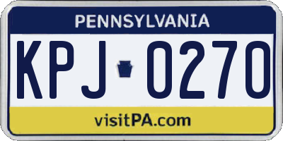 PA license plate KPJ0270