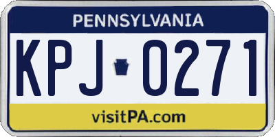 PA license plate KPJ0271