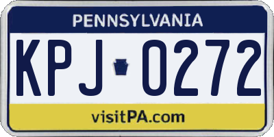 PA license plate KPJ0272