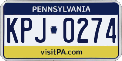 PA license plate KPJ0274
