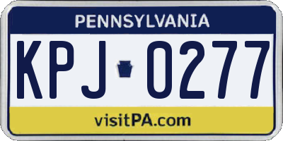 PA license plate KPJ0277