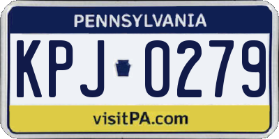 PA license plate KPJ0279