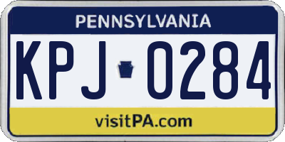 PA license plate KPJ0284