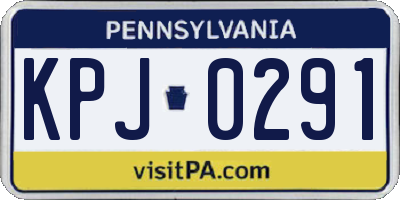 PA license plate KPJ0291