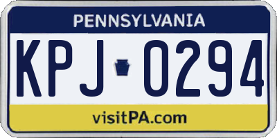 PA license plate KPJ0294