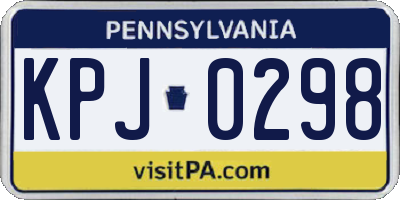PA license plate KPJ0298