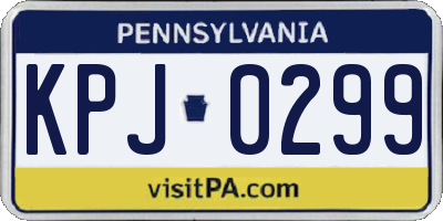 PA license plate KPJ0299