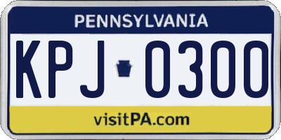PA license plate KPJ0300