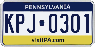 PA license plate KPJ0301