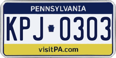 PA license plate KPJ0303