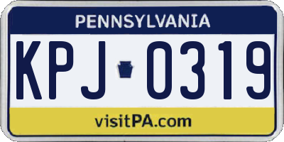 PA license plate KPJ0319