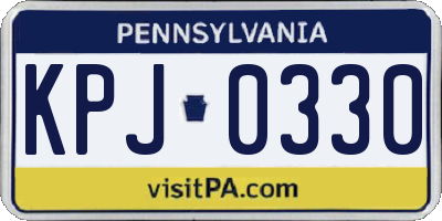 PA license plate KPJ0330
