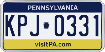 PA license plate KPJ0331