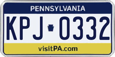 PA license plate KPJ0332