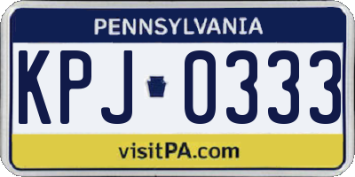 PA license plate KPJ0333