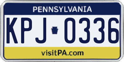 PA license plate KPJ0336