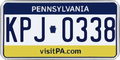 PA license plate KPJ0338