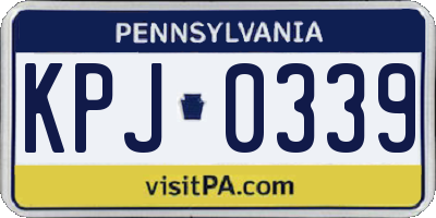 PA license plate KPJ0339