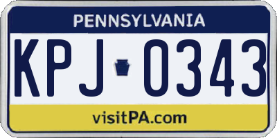 PA license plate KPJ0343