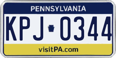 PA license plate KPJ0344