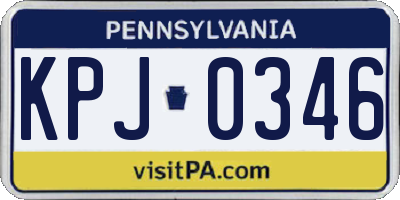 PA license plate KPJ0346