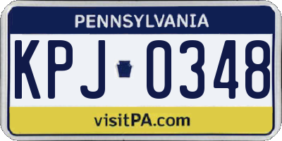 PA license plate KPJ0348