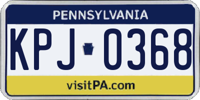 PA license plate KPJ0368