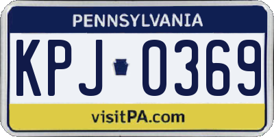 PA license plate KPJ0369