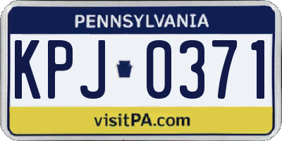 PA license plate KPJ0371