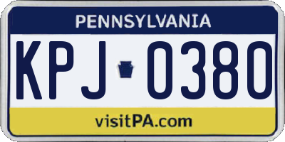 PA license plate KPJ0380