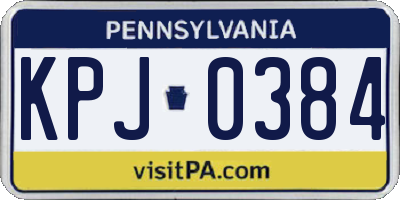 PA license plate KPJ0384