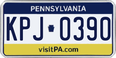 PA license plate KPJ0390