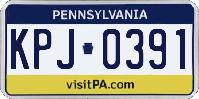PA license plate KPJ0391
