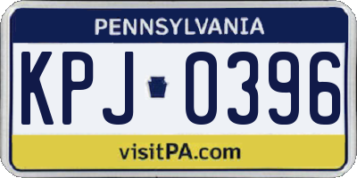 PA license plate KPJ0396