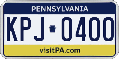 PA license plate KPJ0400