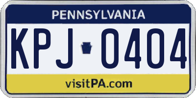 PA license plate KPJ0404