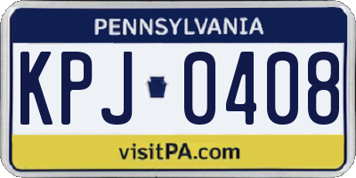 PA license plate KPJ0408