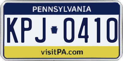 PA license plate KPJ0410