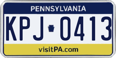 PA license plate KPJ0413