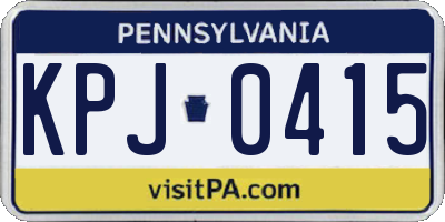 PA license plate KPJ0415