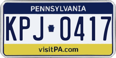 PA license plate KPJ0417