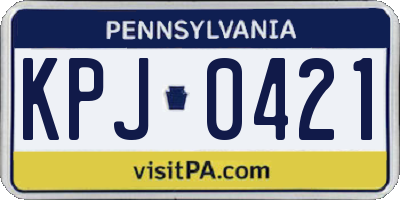 PA license plate KPJ0421